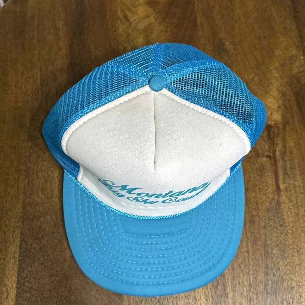 VINTAGE OTTO Montana Big Sky Country Snapback Mesh Hat Blue‎ White Adjustable - Picture 4 of 9